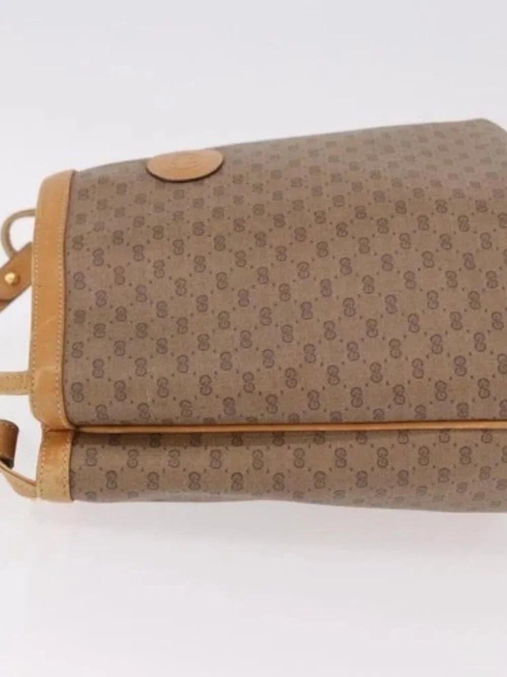 GUCCI Micro GG Shoulder Bag PVC Beige Auth 190555